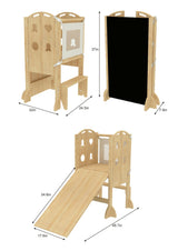 Laurel 4-in-1 Foldable Toddler Tower with Slide and Chalkboard