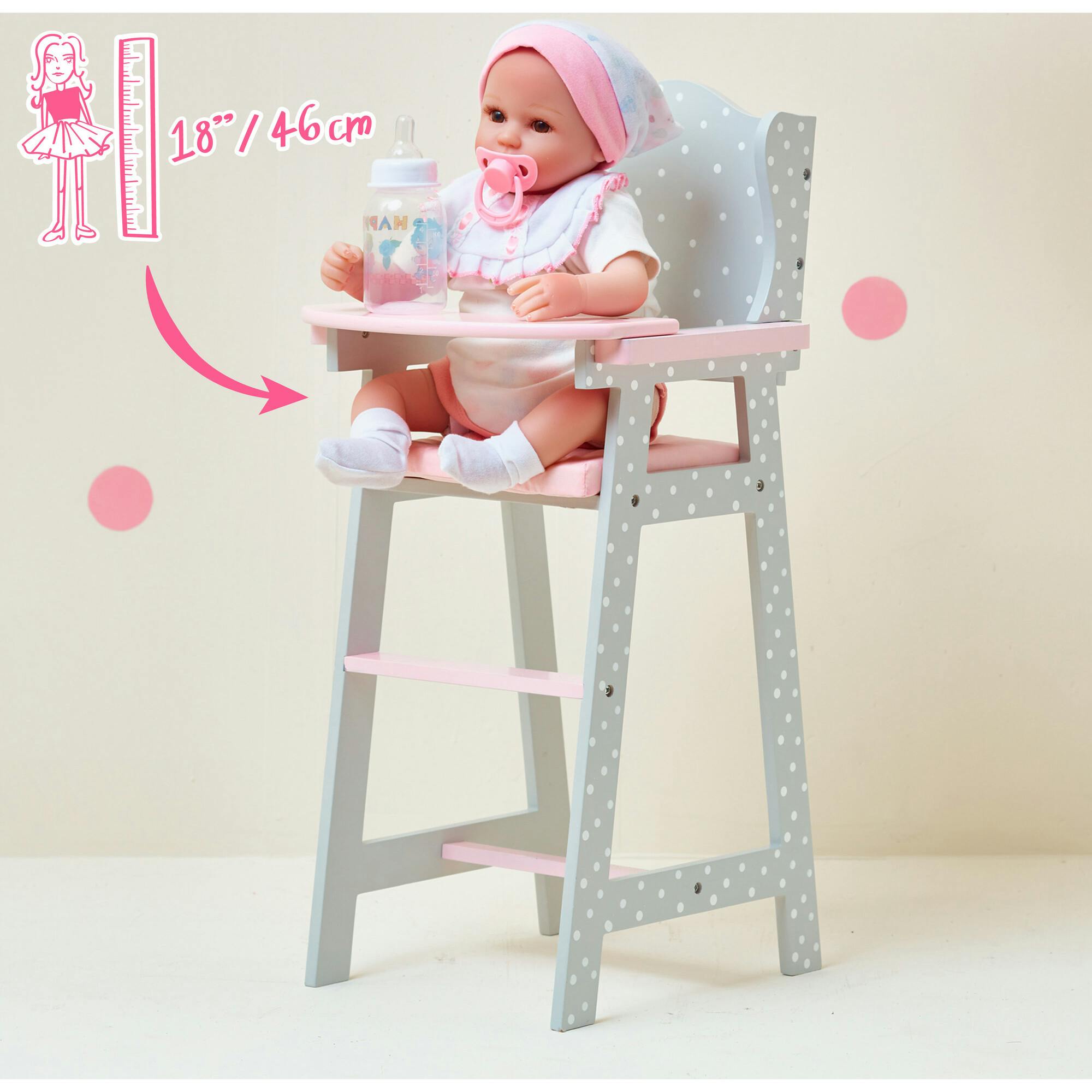 Olivia's Little World Polka Dots Princess Baby Doll High Chair