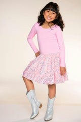 Simply Soft Long Sleeve Sequin Be Happy Dress