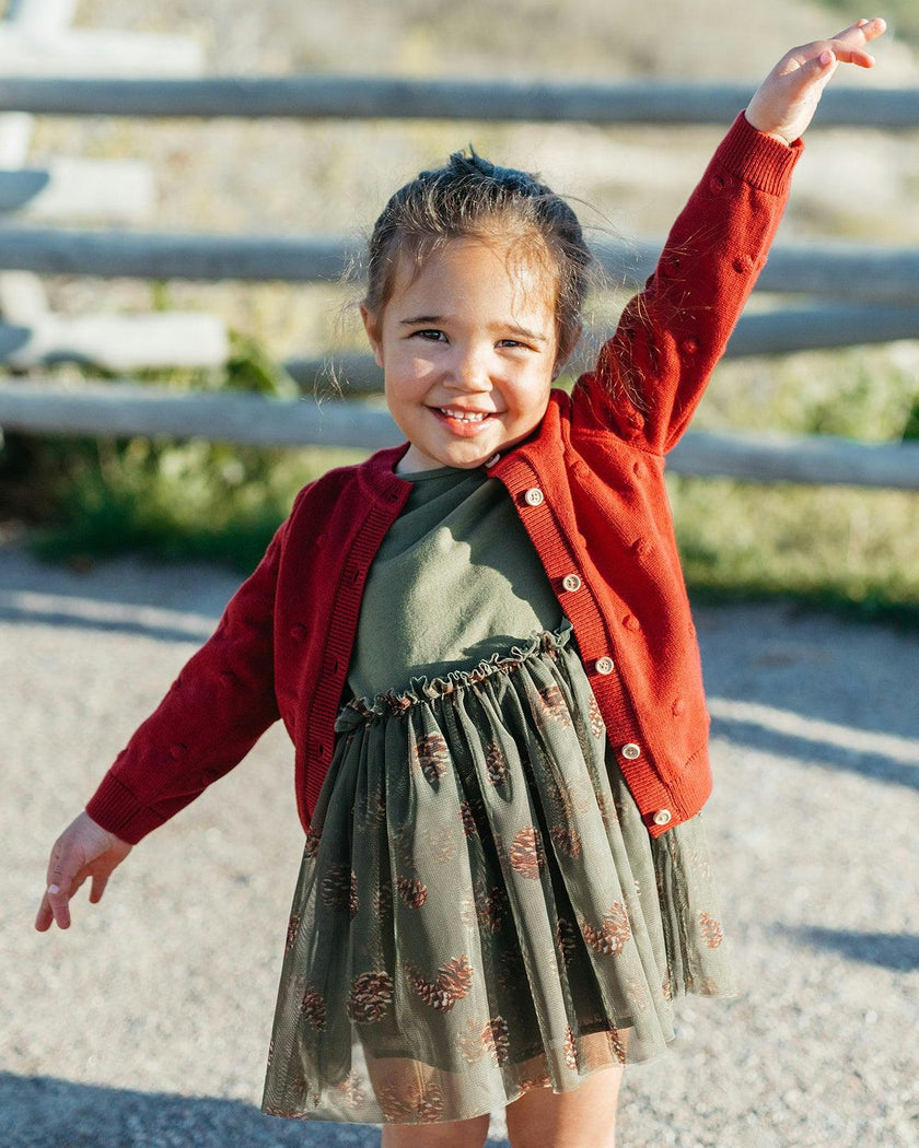 Pinecone Cotton Stretch Long Sleeve Ballet Dress