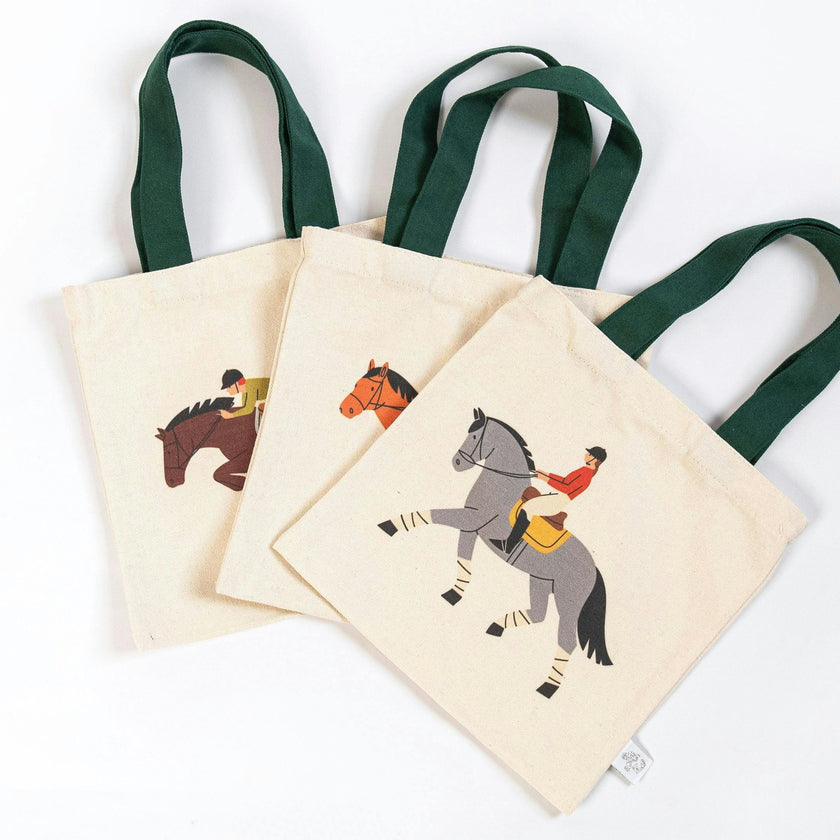 Equestrian Mini Tote Bag – Jumping Horse Design | Pony Party Favor Bag for Kids