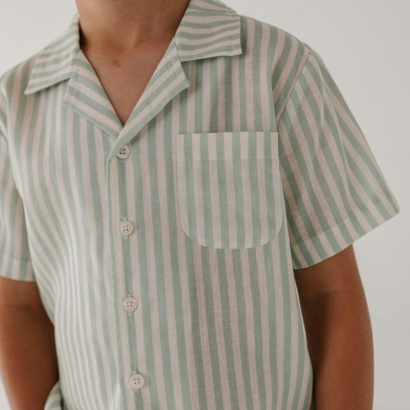 Boy's Linen Button Top