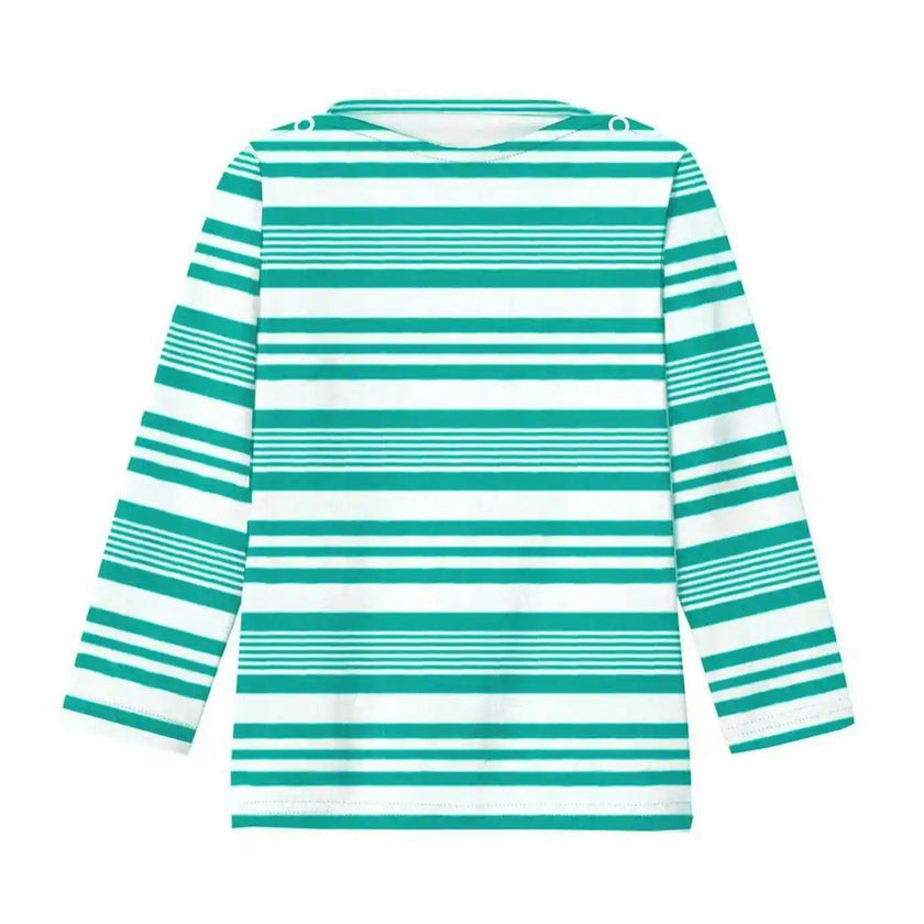 Boys' anti-UV T-shirt, green striped | T-SHIRT MALO