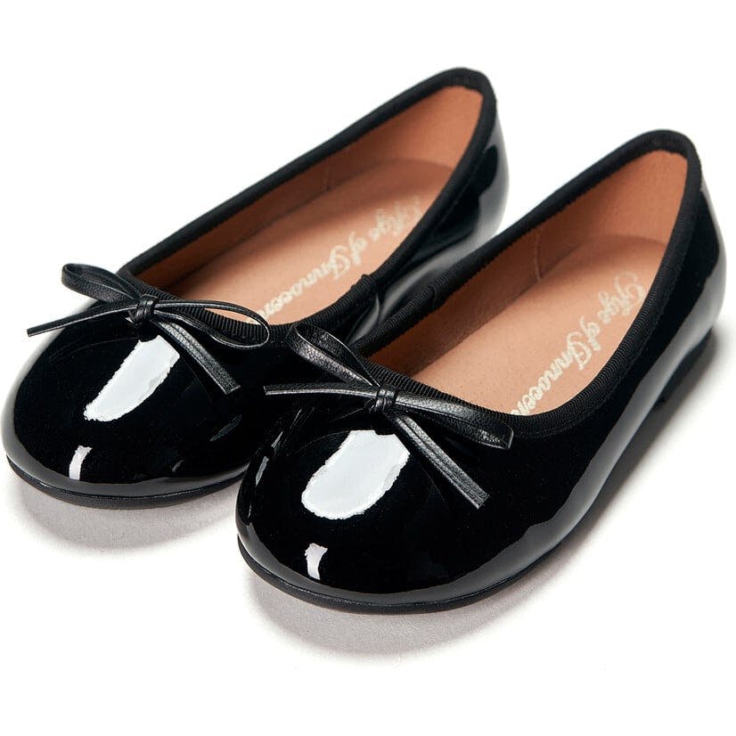 Fannie Glossy Leather Sweet Bow Ballet Flats