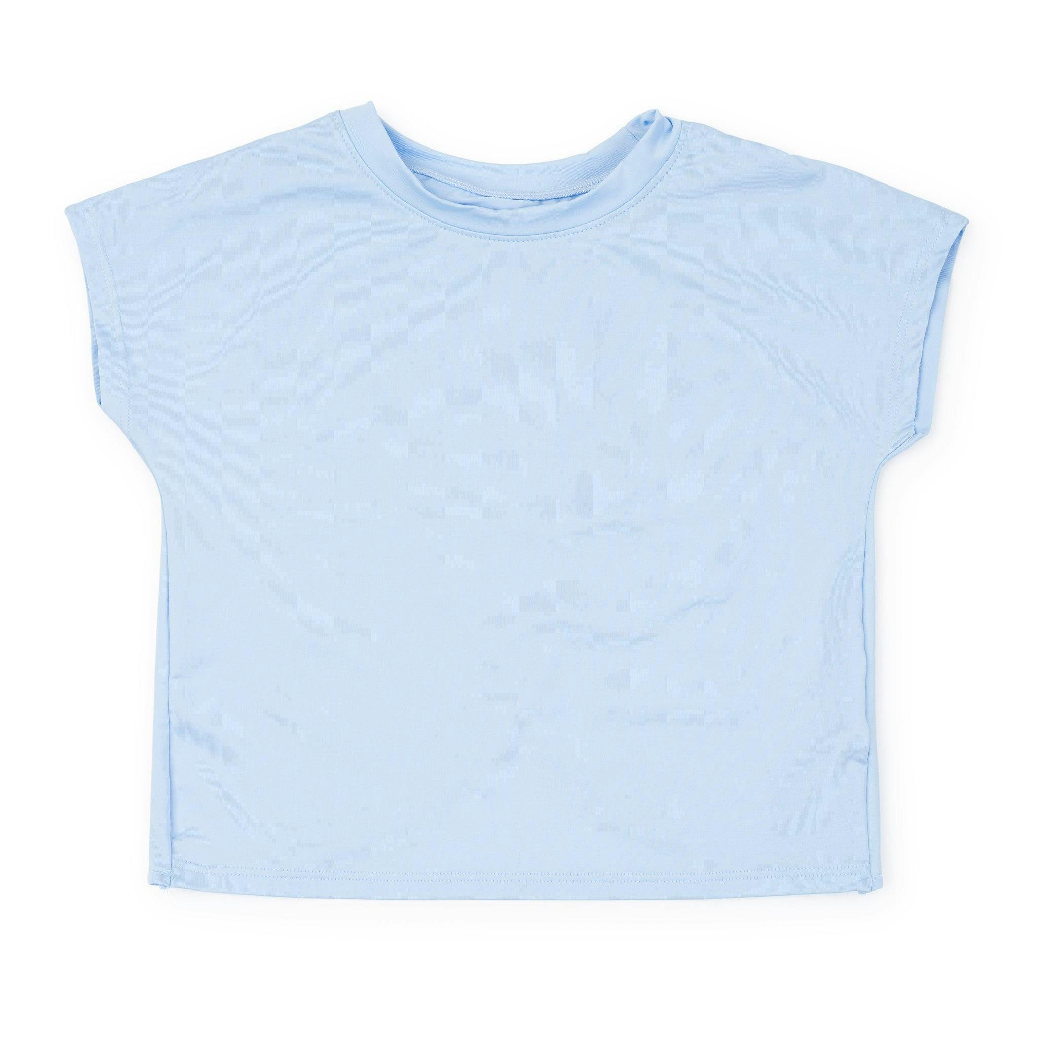 Sloane Girls' Short Sleeve Performance Top by LH Sport - Light Blue