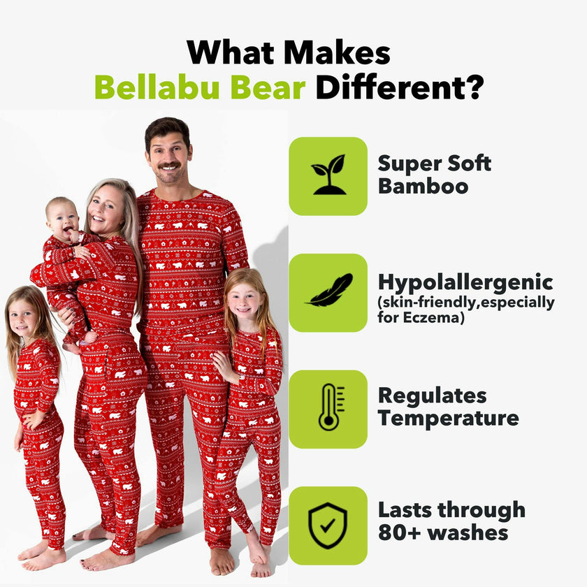 Polar Isle Red Bamboo Girls' Long Sleeve Dress