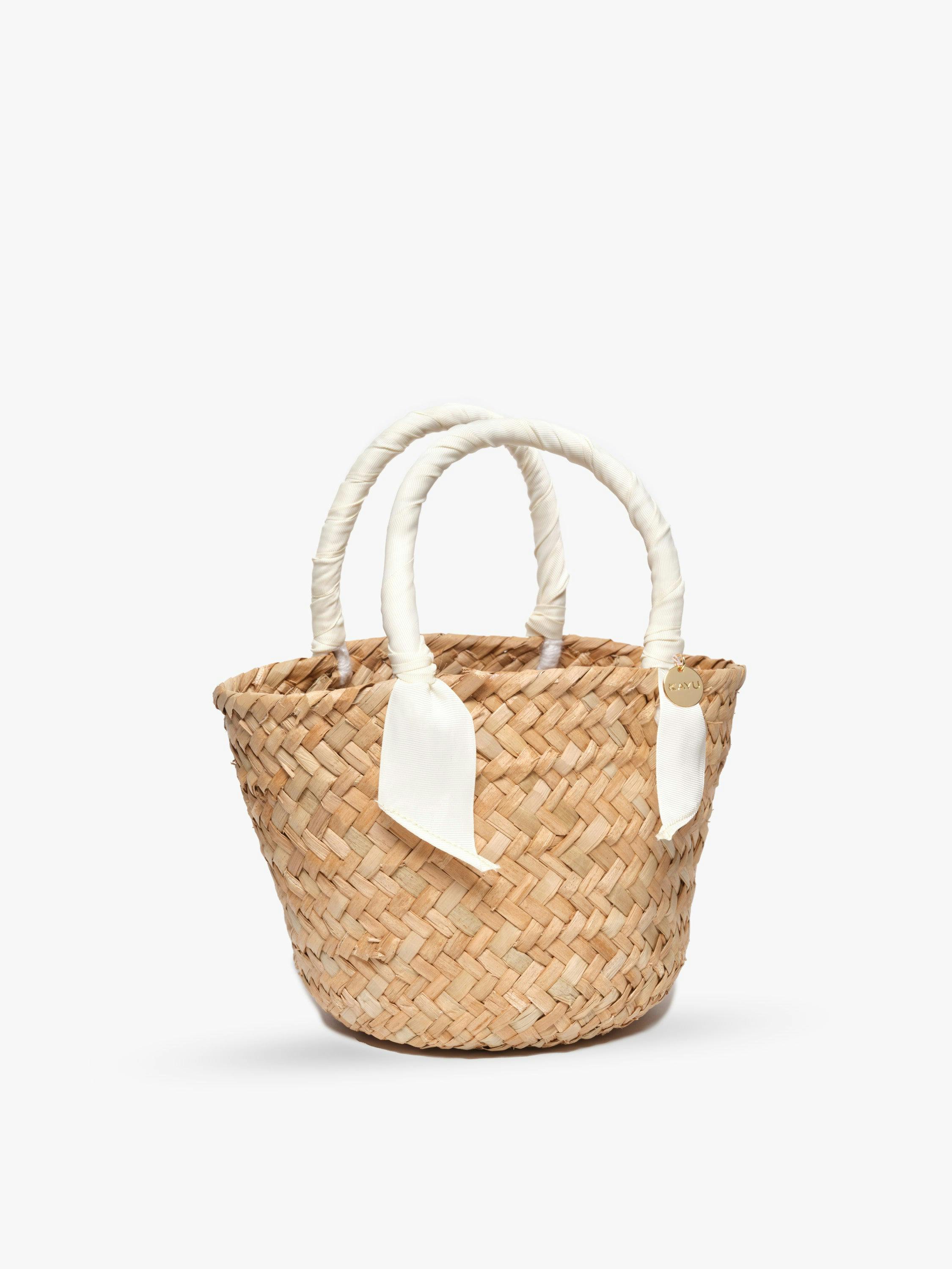 Mini Rosie Ribbon Straw Tote