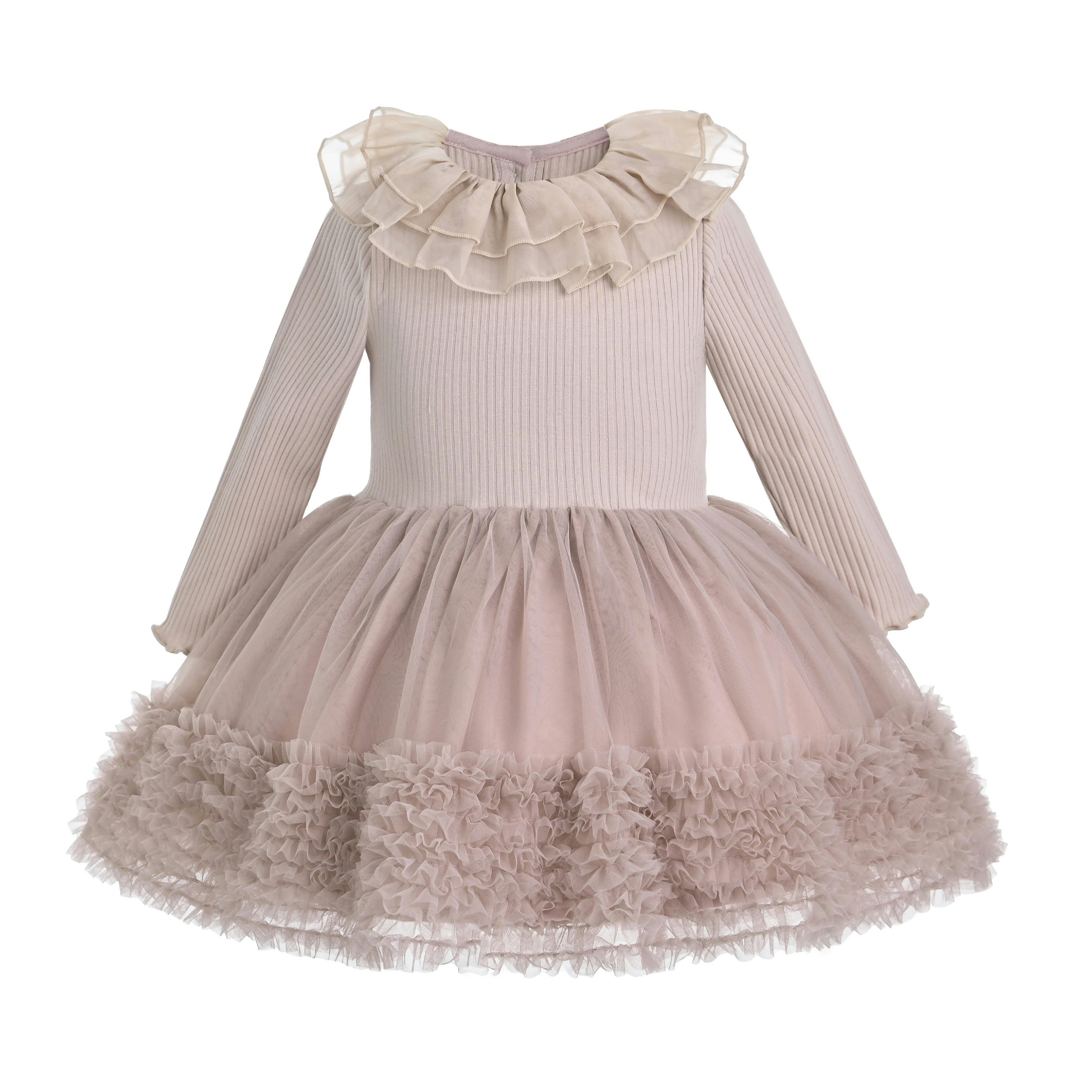 Light Pink Knit Tulle Dress