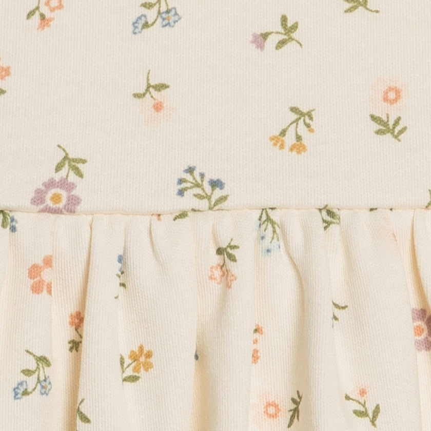 Rhoda Puff Sleeve Bodysuit Dress - Petaline Floral / Fog + Fern