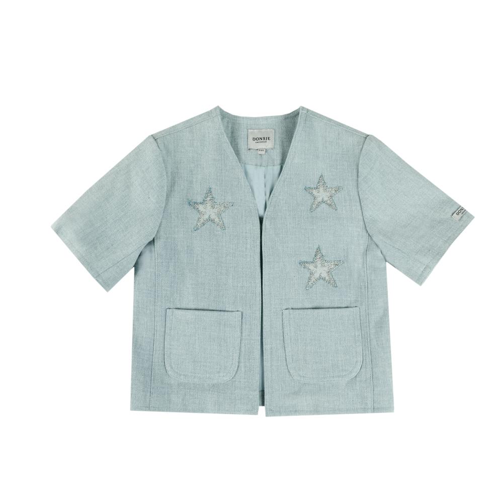 Chellèe Denim Jacket | Stars | Ice Blue
