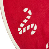 Handmade Candy Canes Red Felt Christmas Tree Skirt Felt 60"