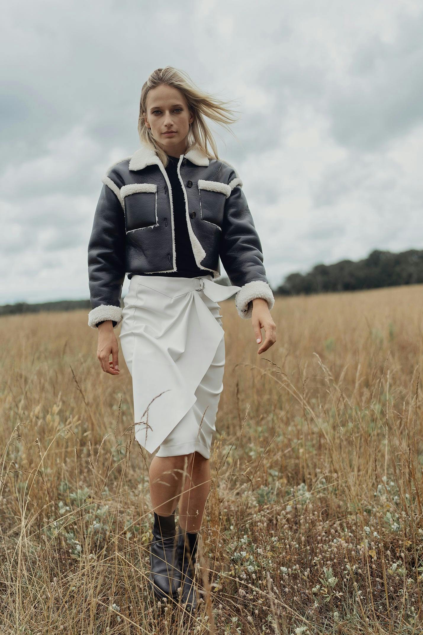 LEATHER SHERPA JACKET