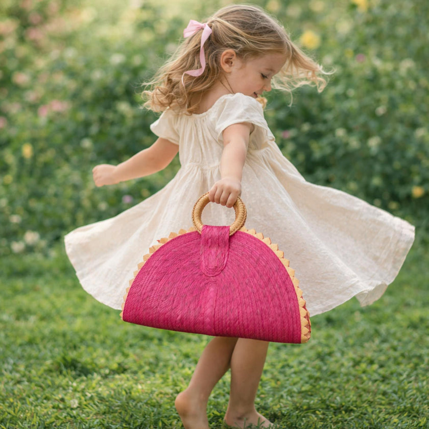 Fuchsia Blossom Palm Purse
