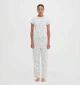 The Cleo Pointelle Pajama Set - Rosie Bow Toss, Ivory