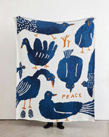 Peace Cotton Knit Throw Blanket