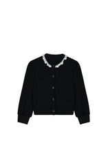 Knit Lace Cardigan Black