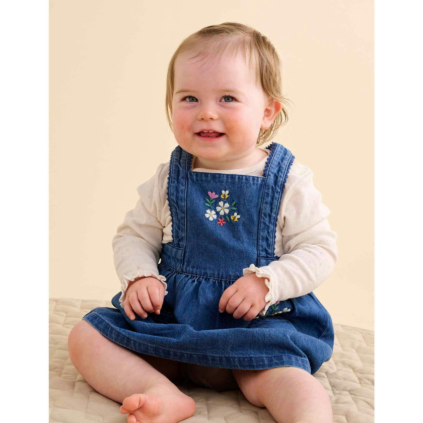 Embroidered Pinnie Set Mid Denim