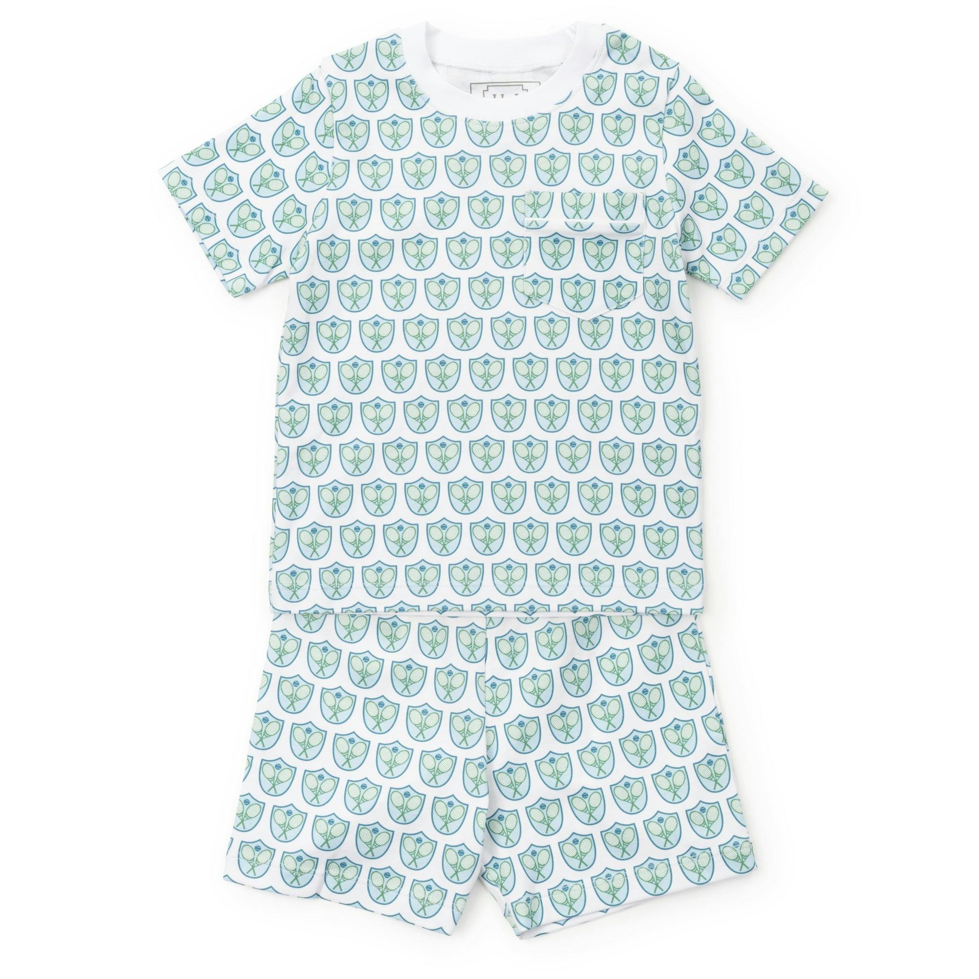 Charles Boys' Short Set - Tennis Crest Blue