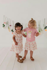 Girl's Short Sleeve Tee in Summer Blooms