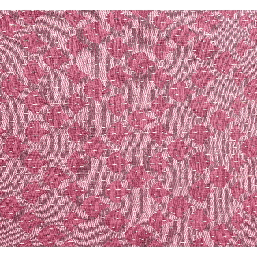 Artisan Hand Loomed Cotton Table Runner - Pink Ginkgo - 18"x96" Arcadia Home