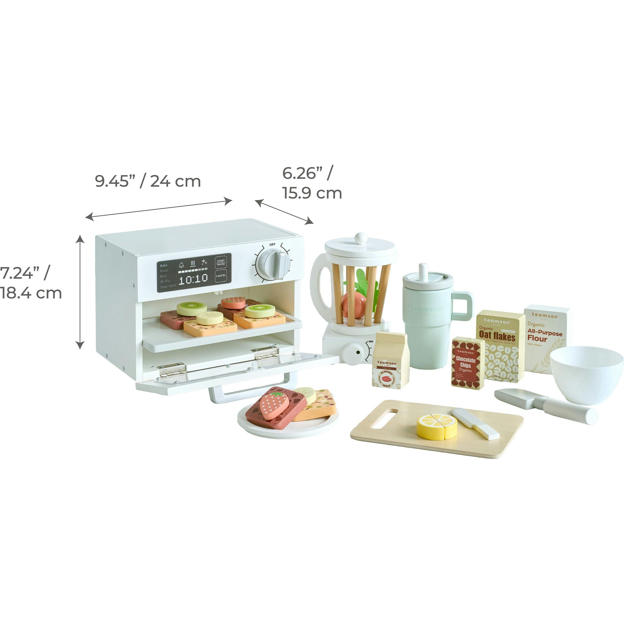 Teamson Kids Little Chef Santa Barbara Wooden Healthy Breakfast to Go with 27 Accessories
