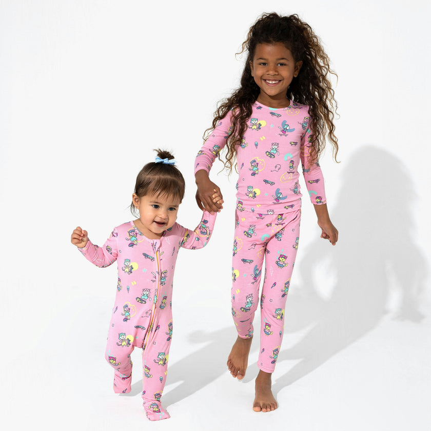Skater Kitty Kids Bamboo Pajamas