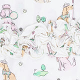 Country Club Dogs Pink - 2 Way Ruffle Back Zipper Footie