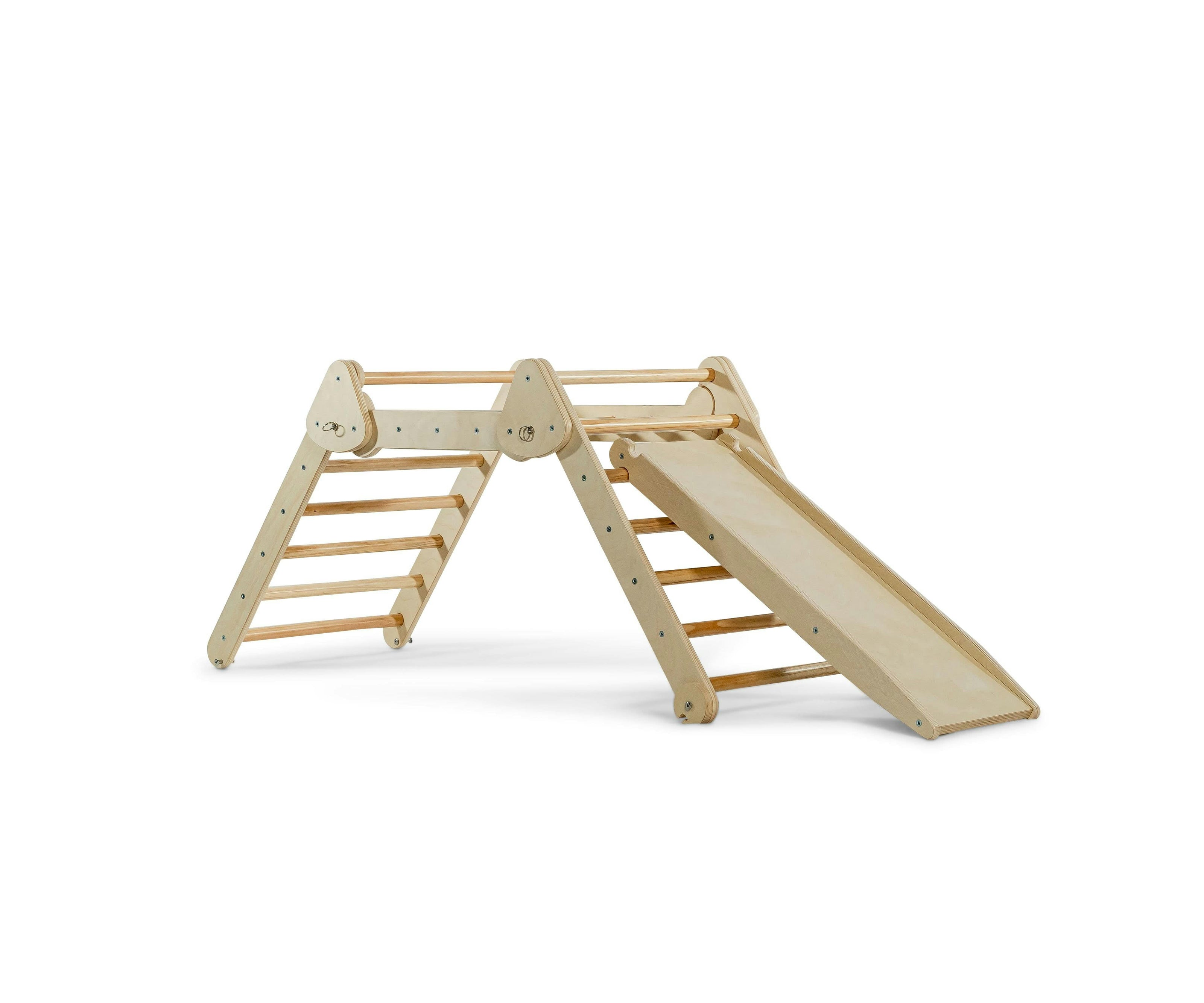 Vicus Foldable Triangle Ladder with Ramp | Montessori Toddler Climber with Rock Steps & Slide