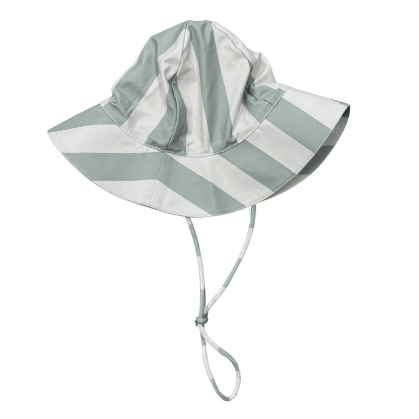 Baby Boy Sun Hat in Aqua Grey Stripe