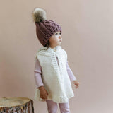 Poncho with hood, Cream