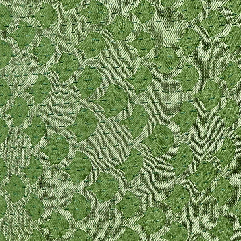Artisan Hand Loomed Cotton Table Runner - Green Ginkgo - 18"x96" Arcadia Home