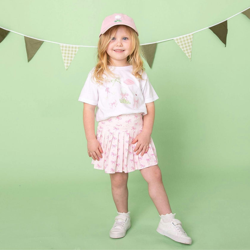 Pink Bow Athletic Skort