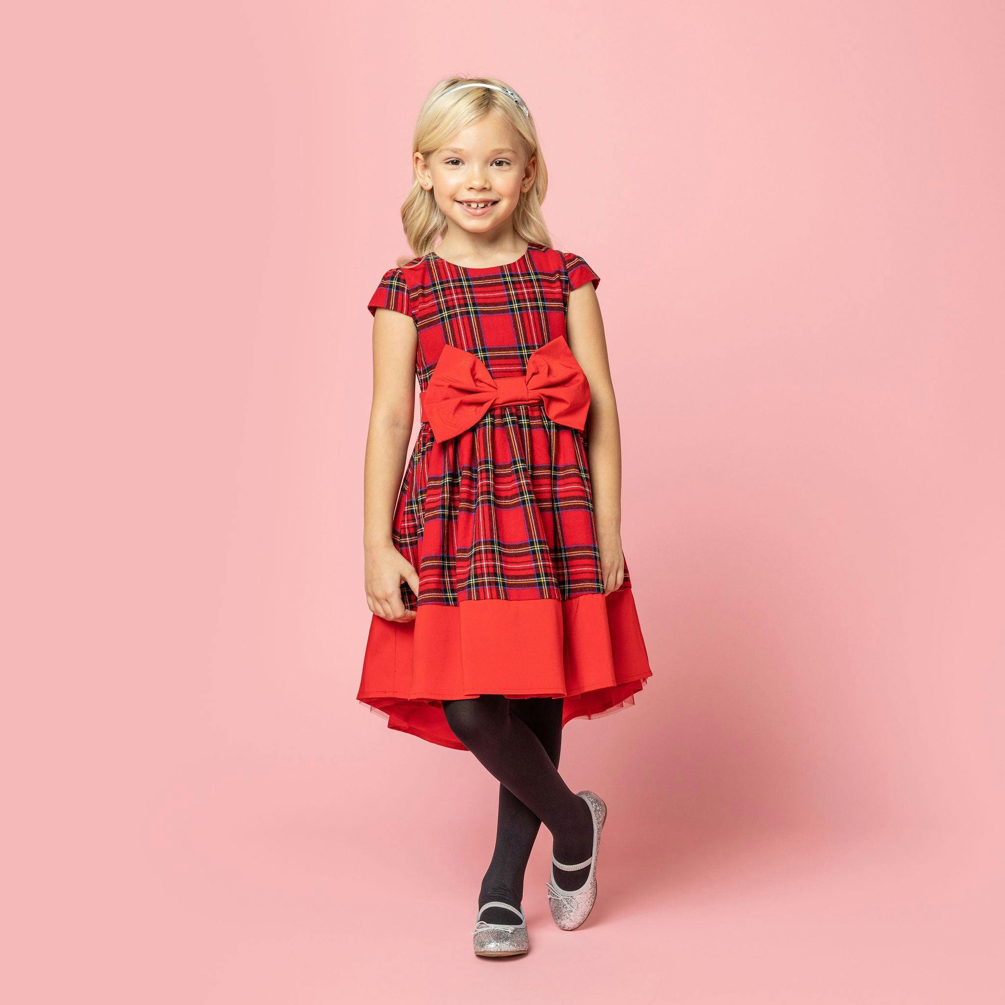 Florence Plaid Tartan Girls Party Dress