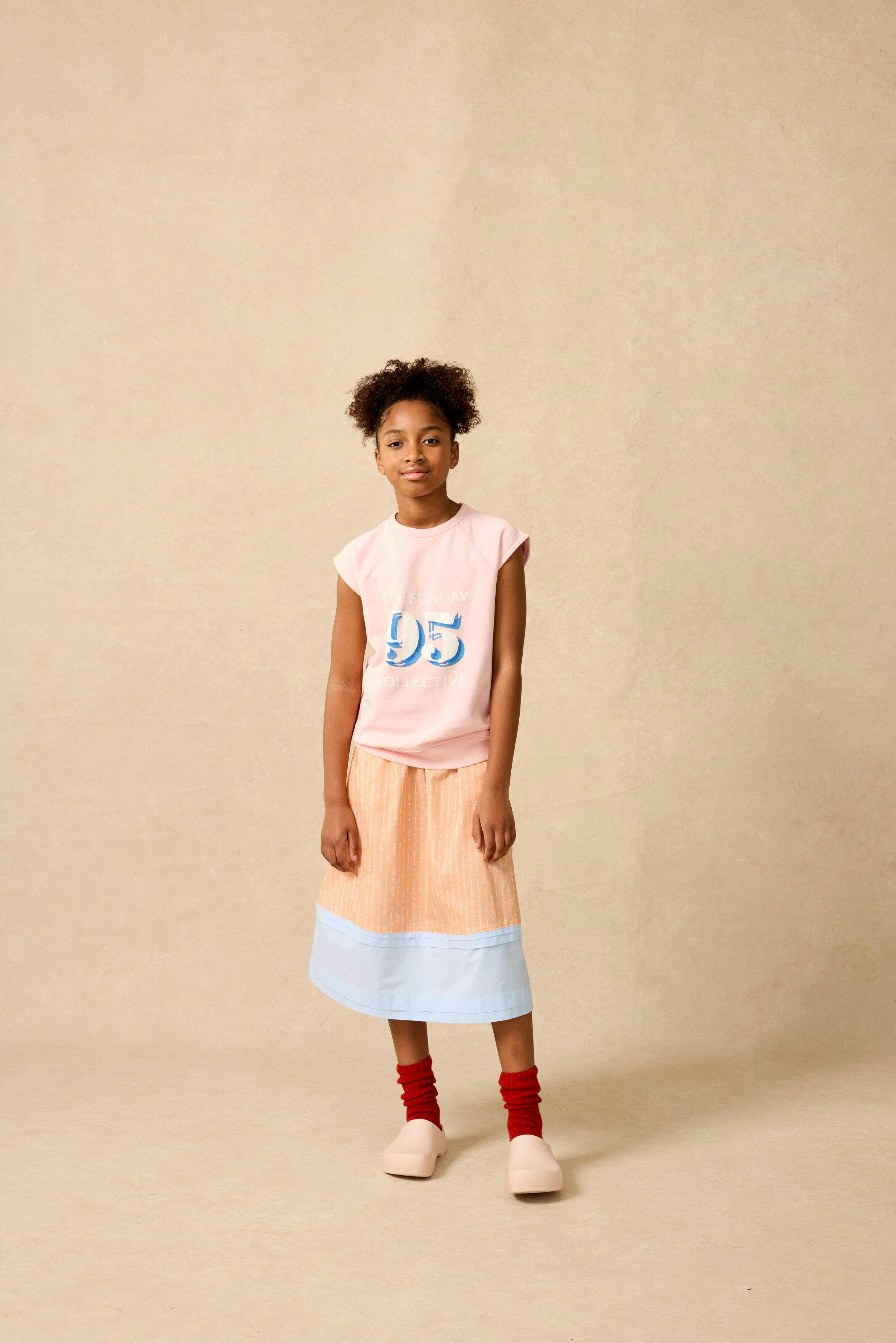 Organic Picnic Skirt in Creamsicle Wand