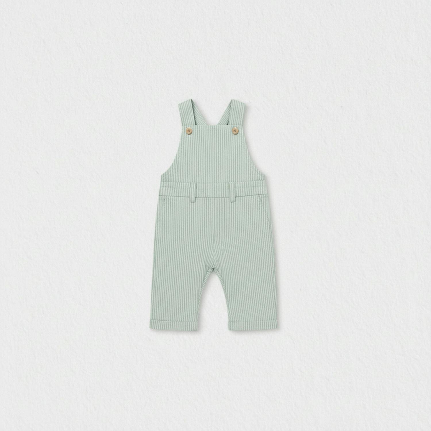 Benjamin Baby Dungaree, Beige Stripe