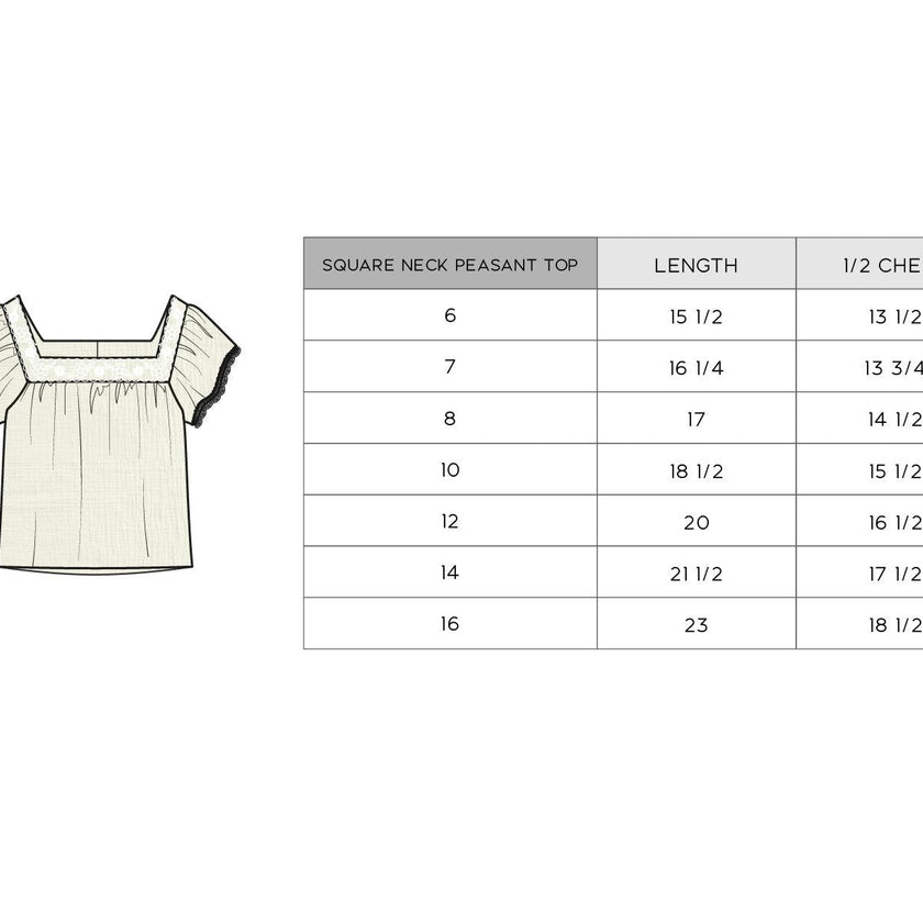 Square Neck Peasant Top