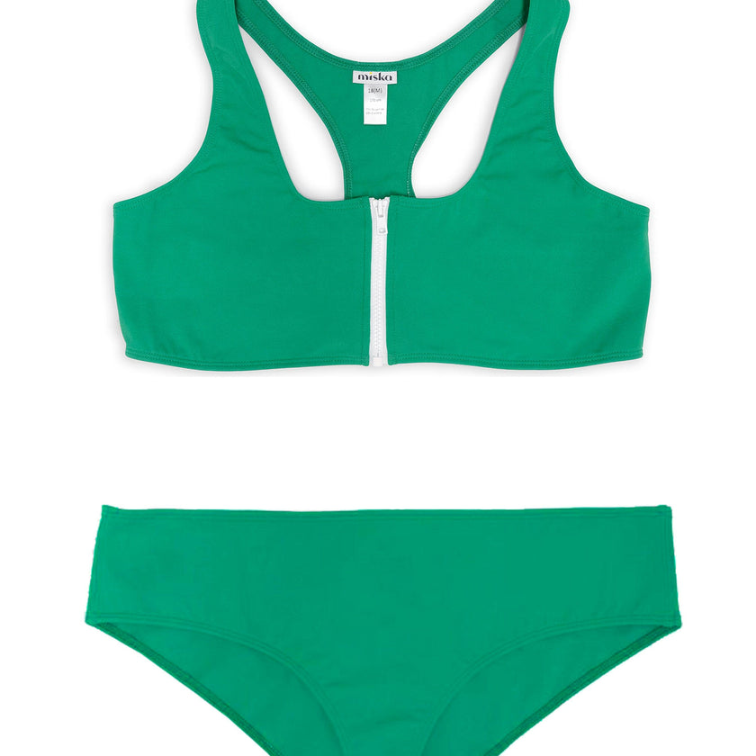 Maillot de bain deux pièces Ado, Racerback & Shorty -Mangrove Green