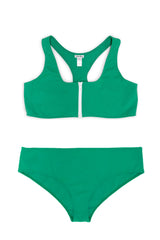 Maillot de bain deux pièces Ado, Racerback & Shorty -Mangrove Green