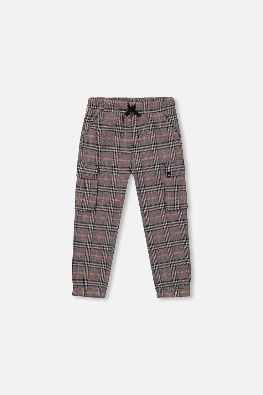 Plaid Cargo Pant Gray And Black
