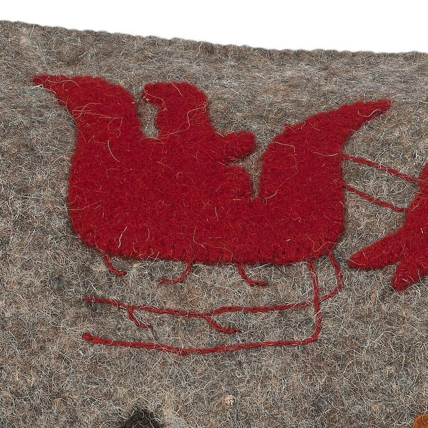 Hand Felted Wool Christmas Pillow Cover, Sleigh Village‚ 12"x24"Arcadia Home