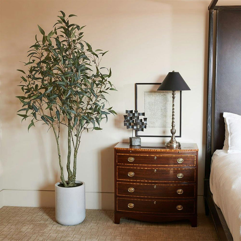 7' Artificial Willow Eucalyptus Tree with Artisan Planter