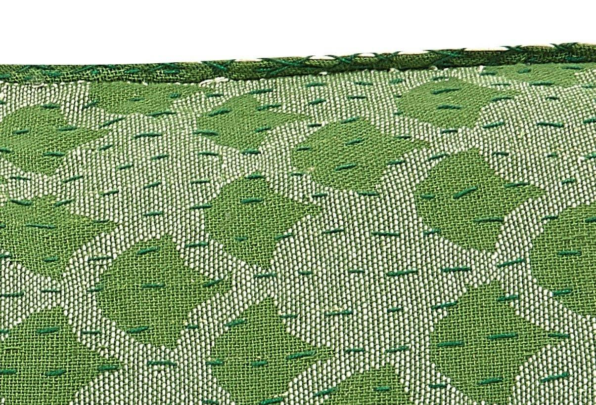 Artisan Hand Loomed Cotton Lumbar Pillow - Green Ginkgo - 16