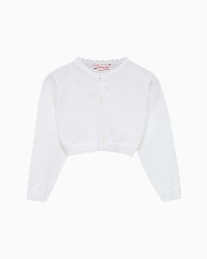 Baby Sophie Cropped Cardigan in White