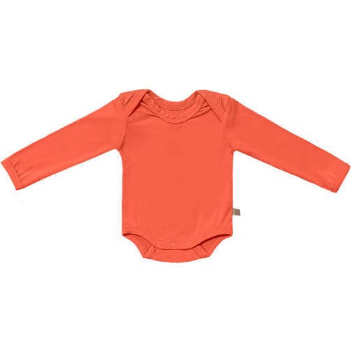 Solid Long Sleeve Bamboo Bodysuit, Pumpkin Orange