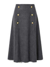Cool Wool Double Breasted Long Skirt