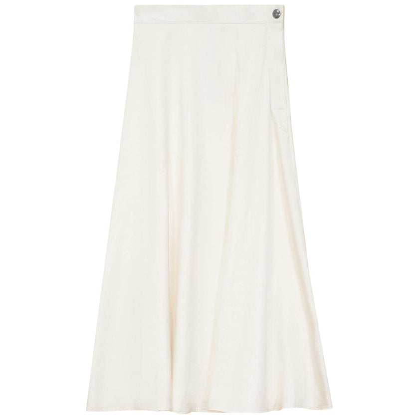 Accordion Pleated Leather Look Midi Skirt