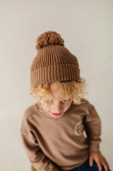 Knit Pom Hat in Portabella