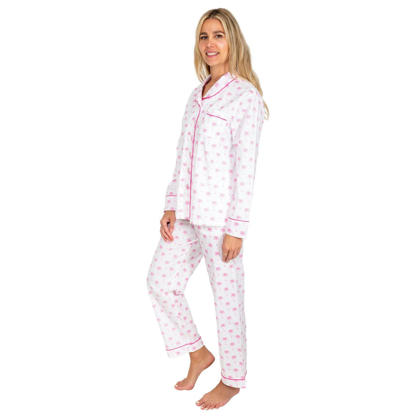 Women's Palm Tree Shirt & PJ Pant Set