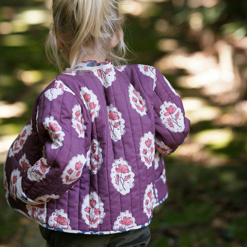 Quilted Jacket in Intaglio Maroon