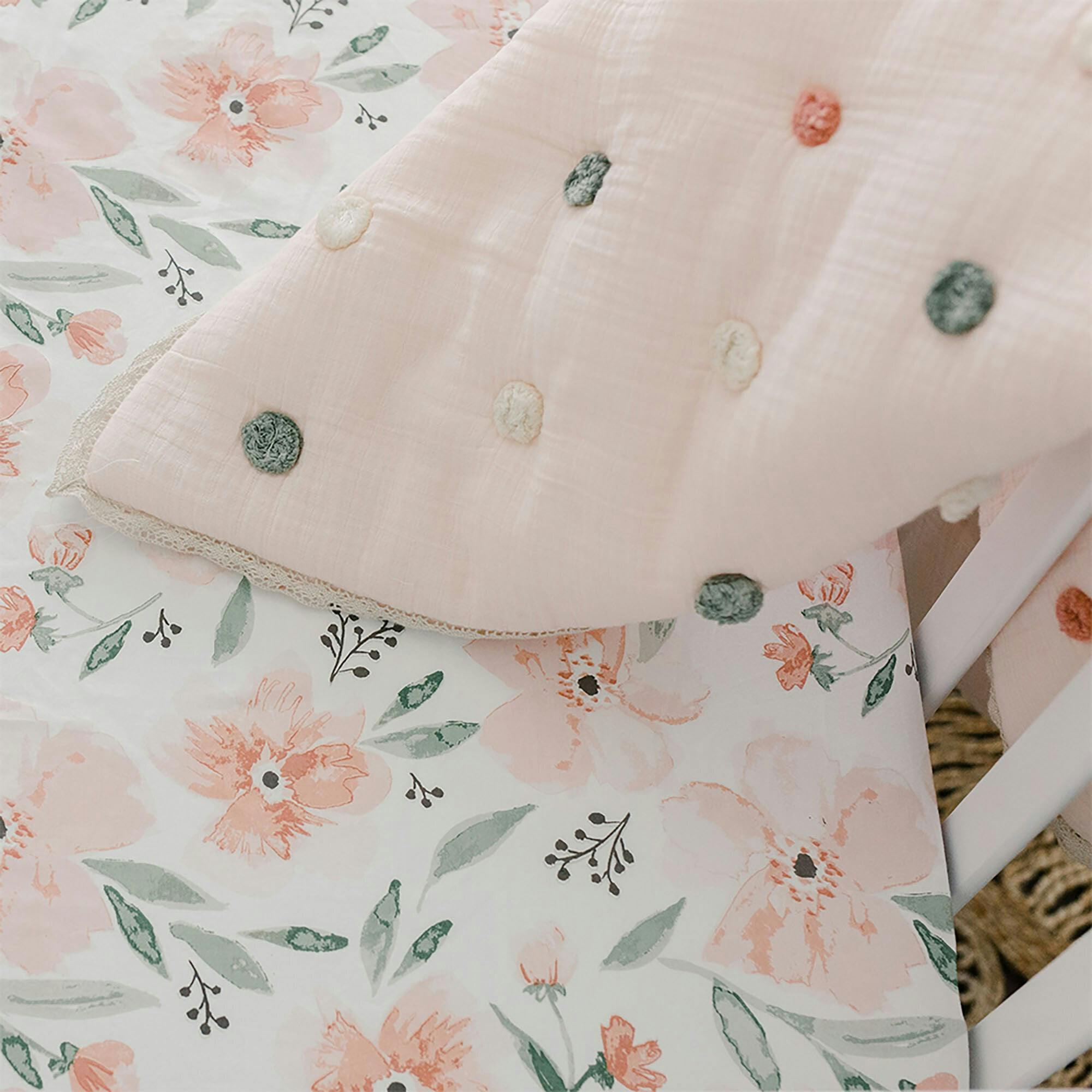 Parker Fitted Crib Sheet (Pink Floral)